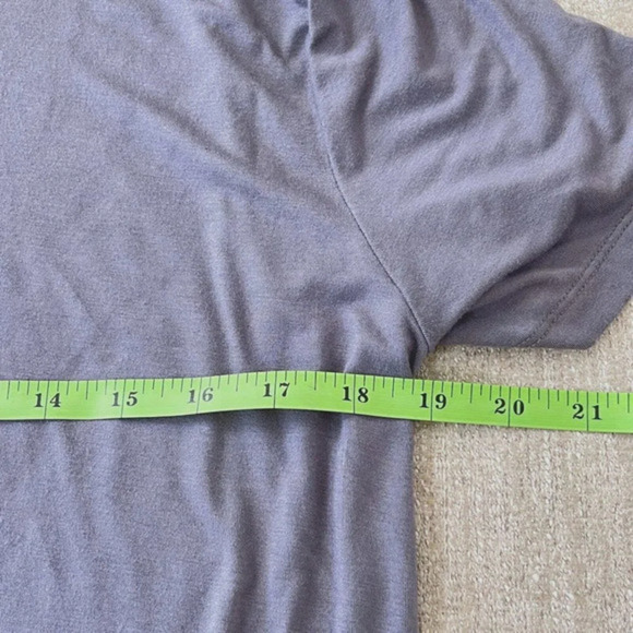 SEN Perry T-Shirt Dress Womens 2 Gray Jersey Midi Side Ruched Side Slits Minimal - Picture 7 of 9